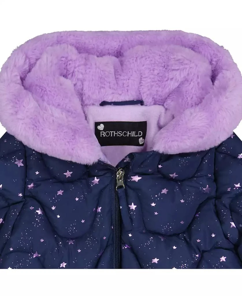 商品S Rothschild & CO|Baby Girls Foil Wave Quilt Puffer with Mittens,价格¥186,第3张图片详细描述