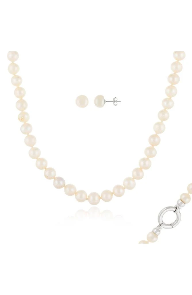 商品Splendid Pearls|7-8mm Freshwater Pearl Necklace & Earrings Set,价格¥619,第1张图片
