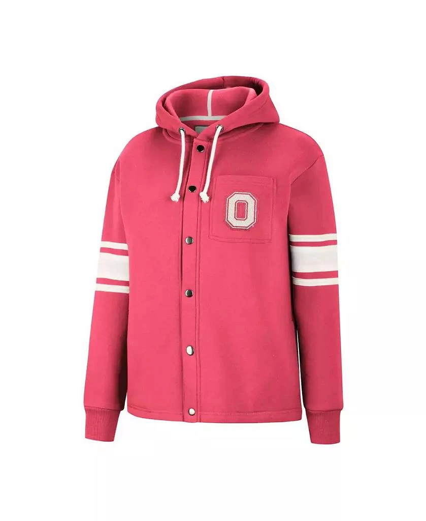 商品Colosseum|Women's Scarlet Ohio State Buckeyes Mia Striped Full-Snap Hoodie Jacket,价格¥511,第3张图片详细描述