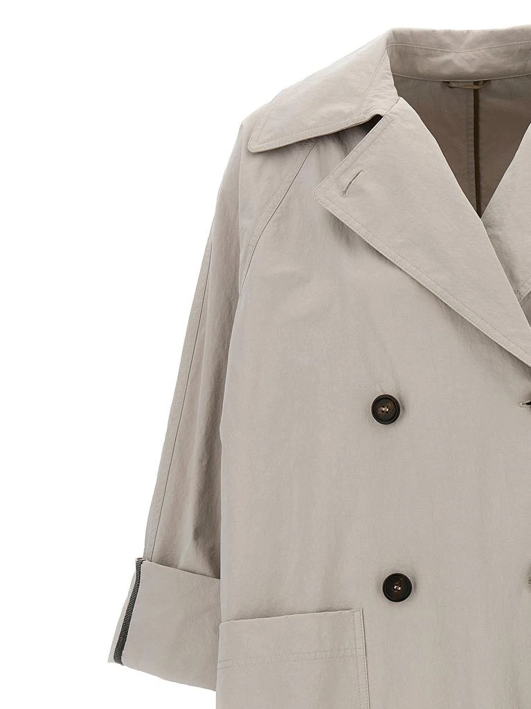 商品Brunello Cucinelli|Monile Coats, Trench Coats Gray,价格¥18956,第4张图片详细描述