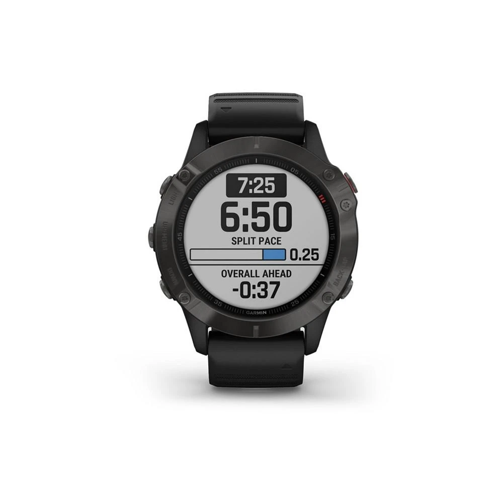 商品Garmin|Unisex Fenix 6 Sapphire Black Silicone Strap Smart Watch 33.02mm,价格¥5977,第1张图片