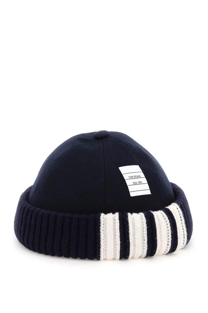 商品Thom Browne|Thom browne melton hat with rib knit cuff,价格¥2945,第1张图片