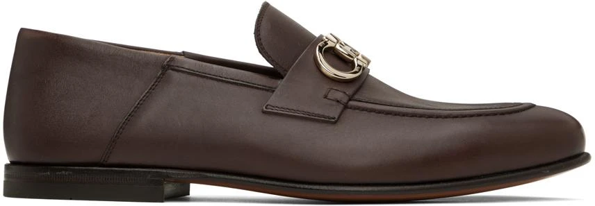 商品Salvatore Ferragamo|Brown Gancini Loafers,价格¥4732,第1张图片