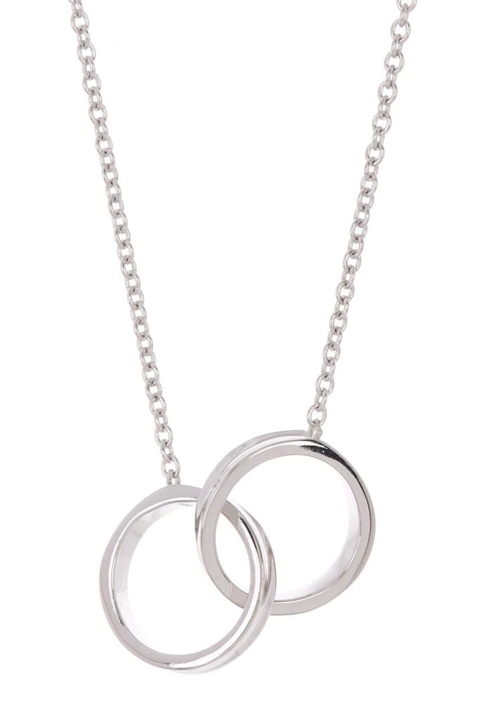 商品ADORNIA|White Rhodium Plated Interlocking Ring Necklace,价格¥169,第1张图片