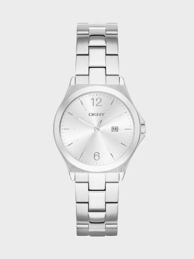 商品DKNY|Parsons Three Hand Stainless Steel Watch- Silver-Tone,价格¥984,第2张图片详细描述
