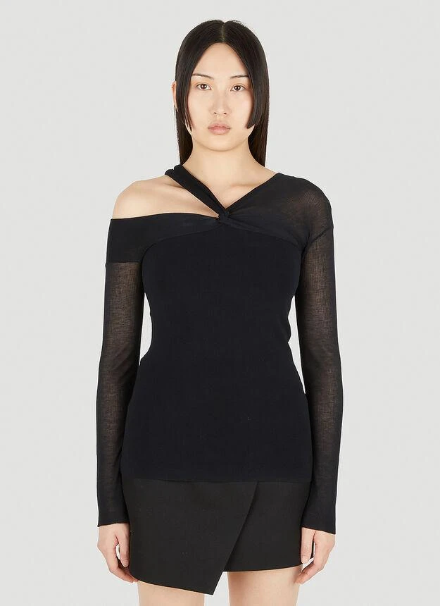 商品Helmut Lang|Twist Long Sleeve Top in Black,价格¥1127,第1张图片