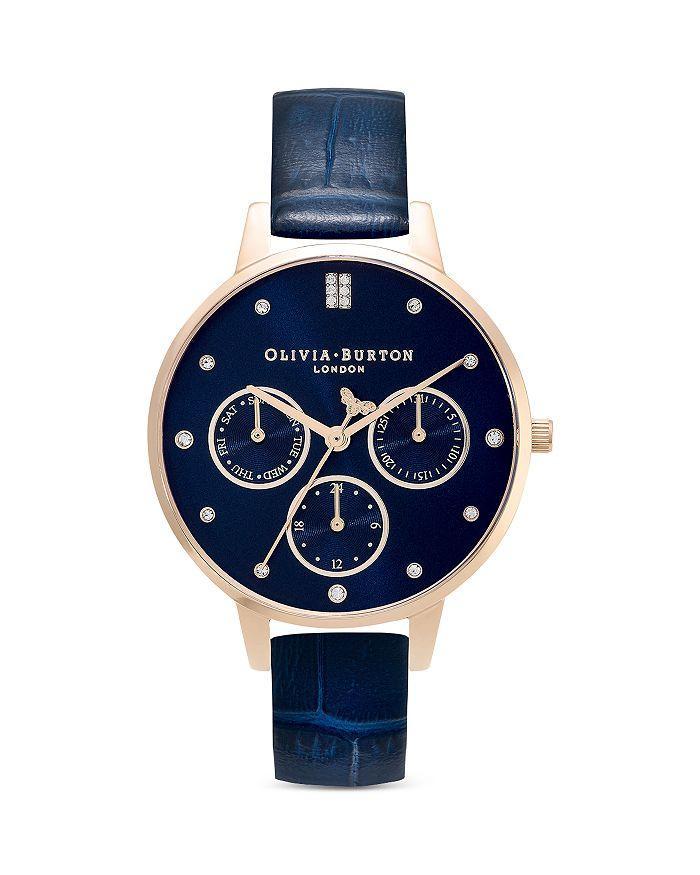 商品Olivia Burton|Multifunction Leather Strap Chronograph Watch, 34mm,价格¥1101,第1张图片