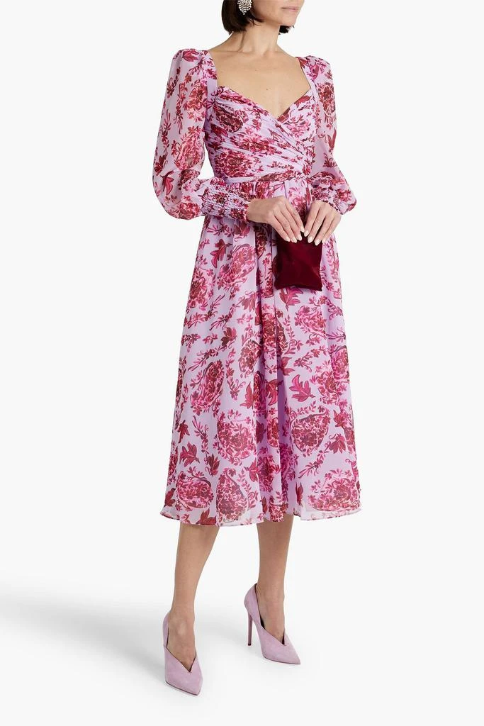 商品Badgley Mischka|Cutout floral-print chiffon midi dress,价格¥2873,第2张图片详细描述