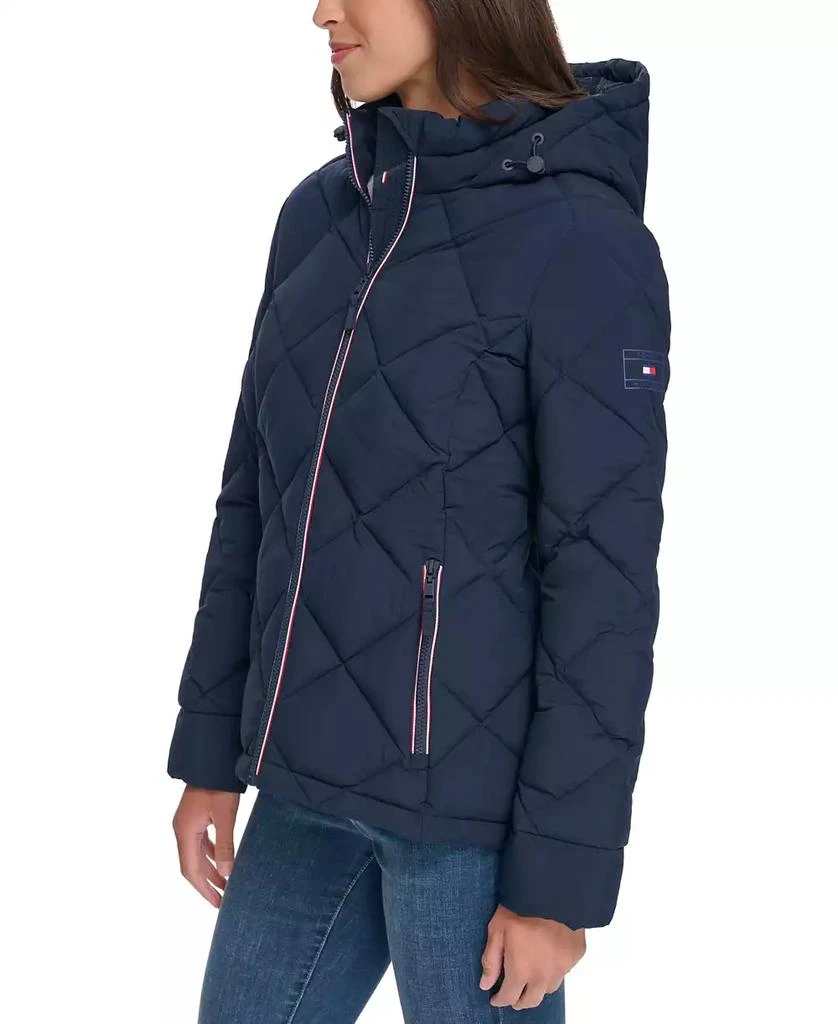 商品Tommy Hilfiger|Women's Diamond Quilted Hooded Packable Puffer Coat, Created for Macy's,价格¥410,第3张图片详细描述