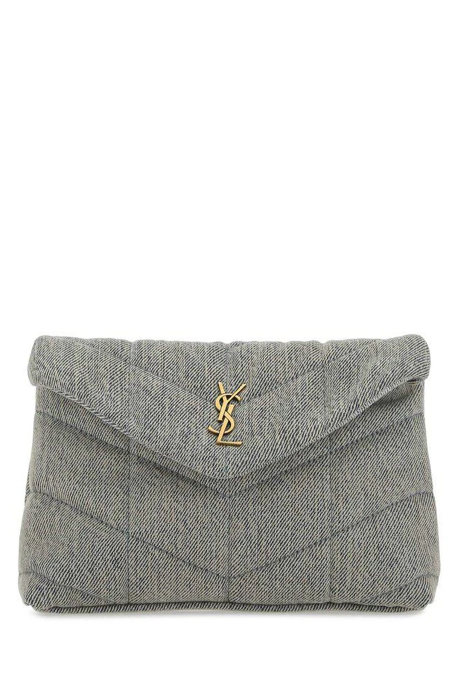 商品Yves Saint Laurent|Saint Laurent Logo Plaque Puffer Small Clutch Bag,价格¥4249,第1张图片