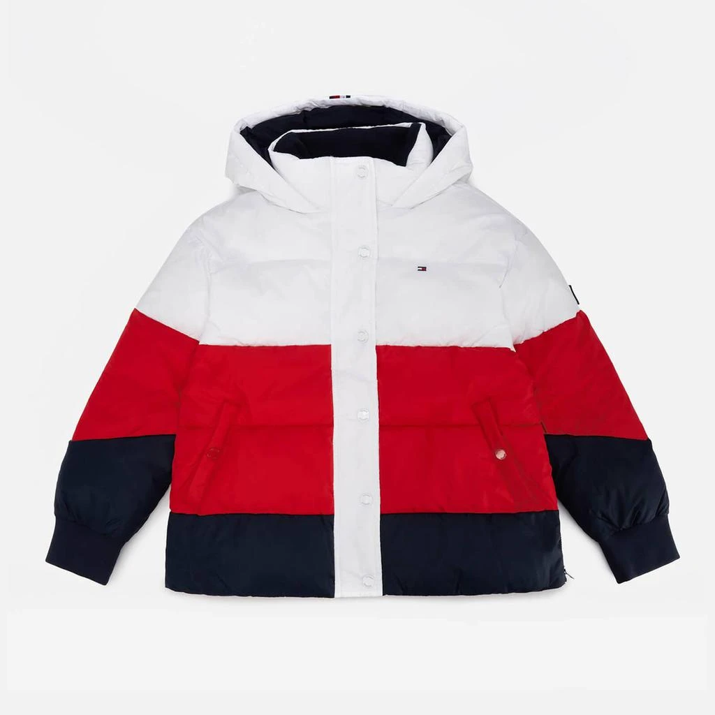 商品Tommy Hilfiger|Tommy Hilfiger Girls' Essential Puffer Jacket - White/Red/Blue,价格¥483,第1张图片