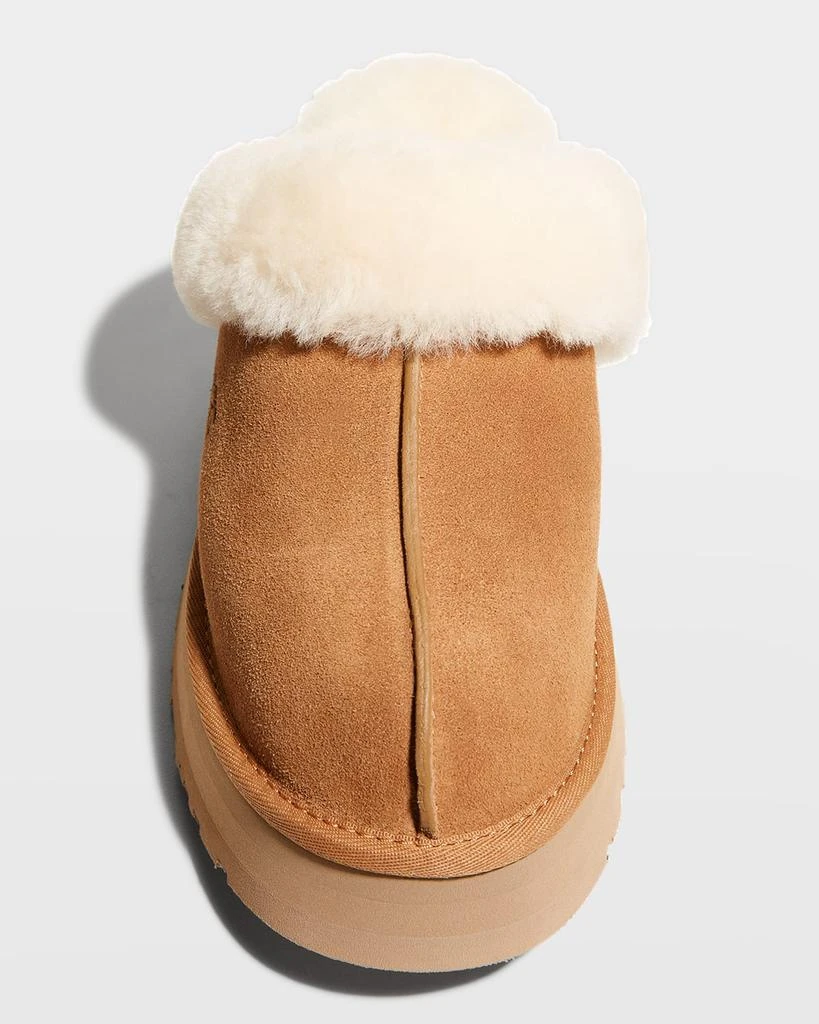 商品UGG|Disquette Suede & Shearling Platform Slippers,价格¥861,第5张图片详细描述