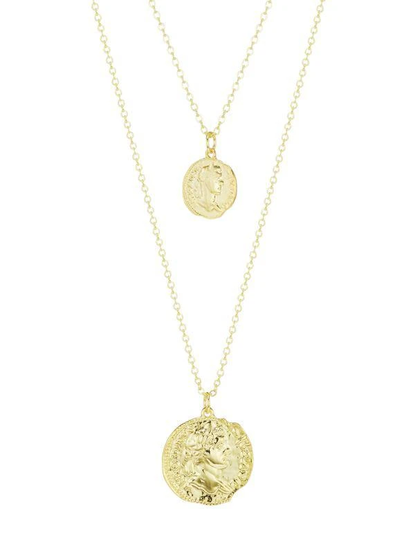 商品Shashi|18K Gold-plated Double Armor Necklace,价格¥204,第1张图片