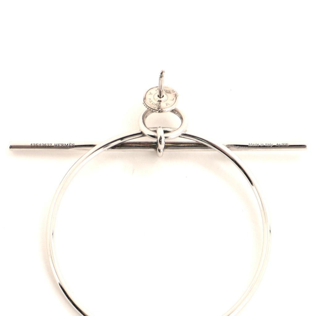 商品[二手商品] Hermes|Hermes Hoop Sterling Silver Earrings Silver,价格¥12348,第5张图片详细描述