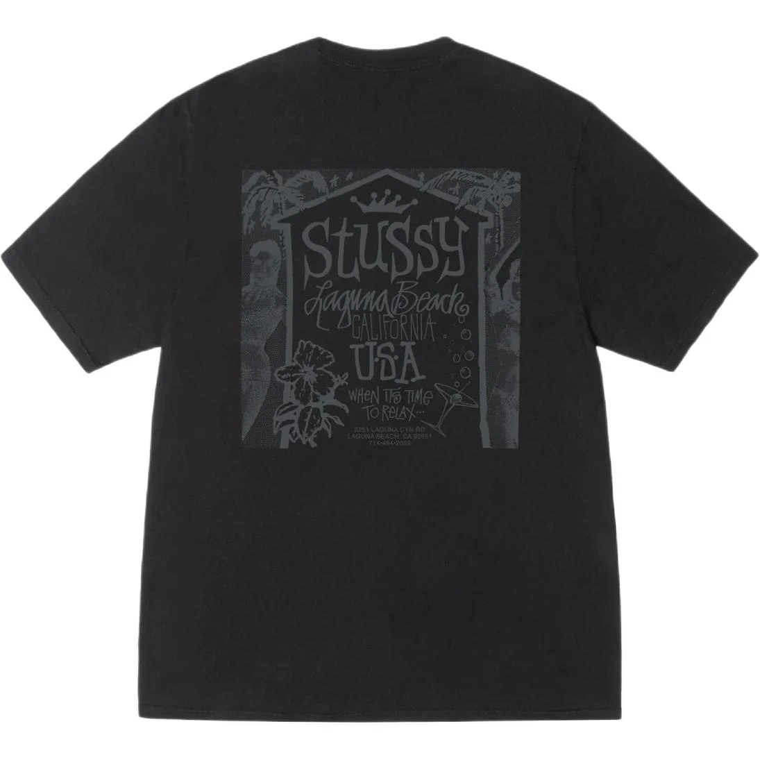 商品[国内直发] STUSSY|SS25 海边别墅印花图案圆领短袖美式复古T恤 男女同款,价格¥531,第6张图片详细描述