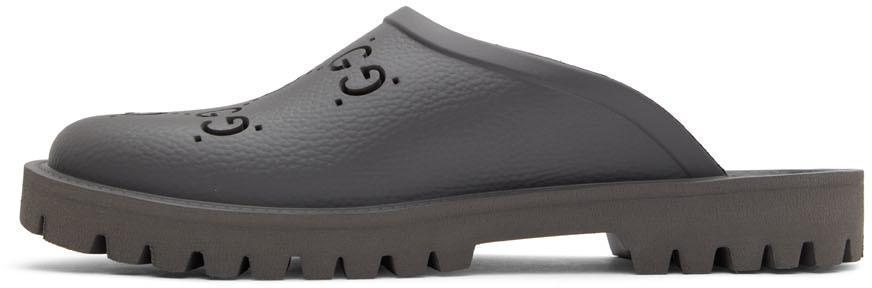 商品Gucci|Gray Rubber GG Loafers,价格¥3963,第5张图片详细描述