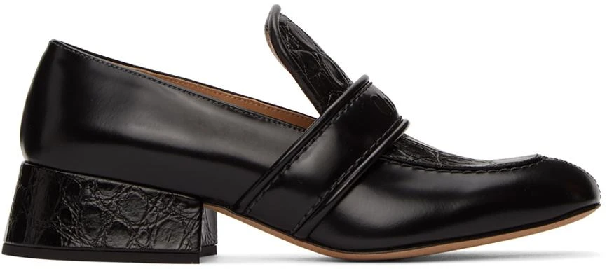 商品Chloé|Black Croc Cheryl Loafers,价格¥2114,第1张图片
