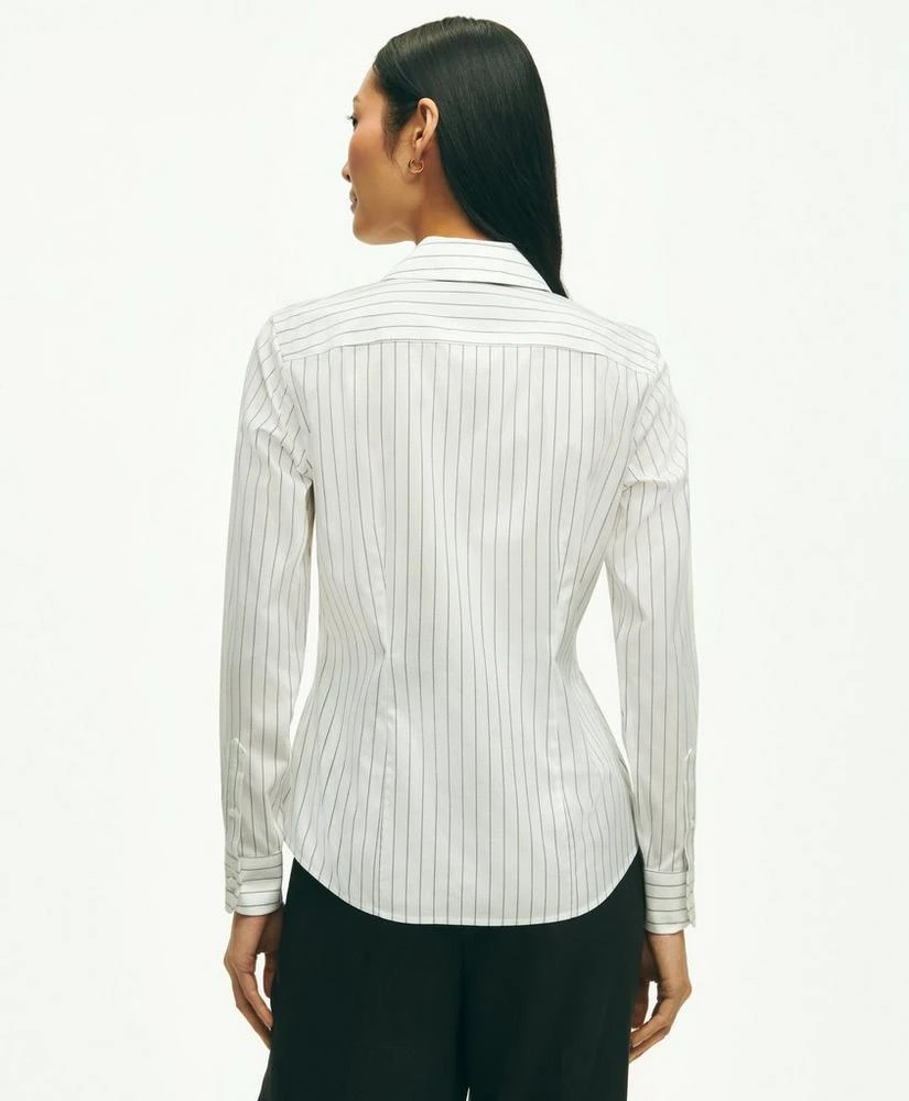 商品Brooks Brothers|Fitted Stretch Supima® Cotton Non-Iron Striped Dress Shirt,价格¥650,第3张图片详细描述