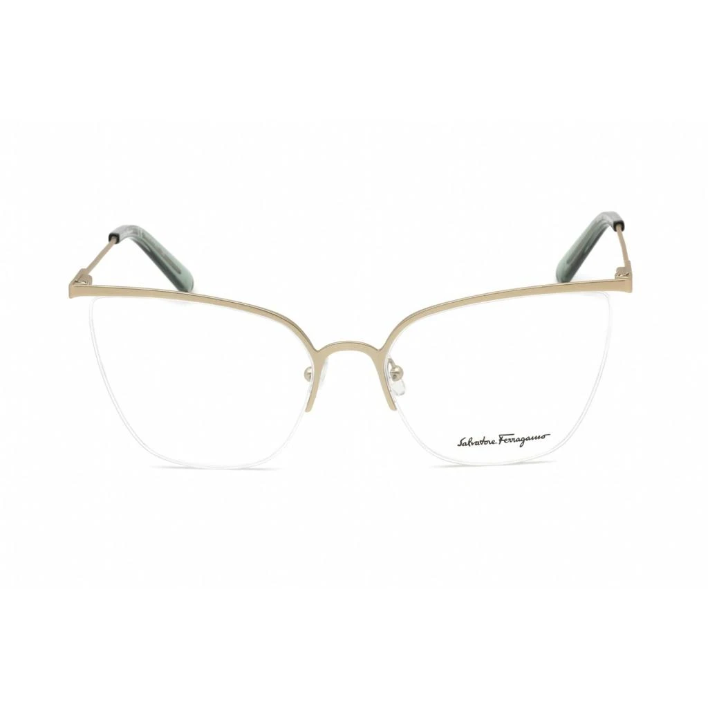 商品Salvatore Ferragamo|Salvatore Ferragamo Women's Eyeglasses - Cat Eye Matte Light Gold Frame | SF2197 760,价格¥493,第2张图片详细描述