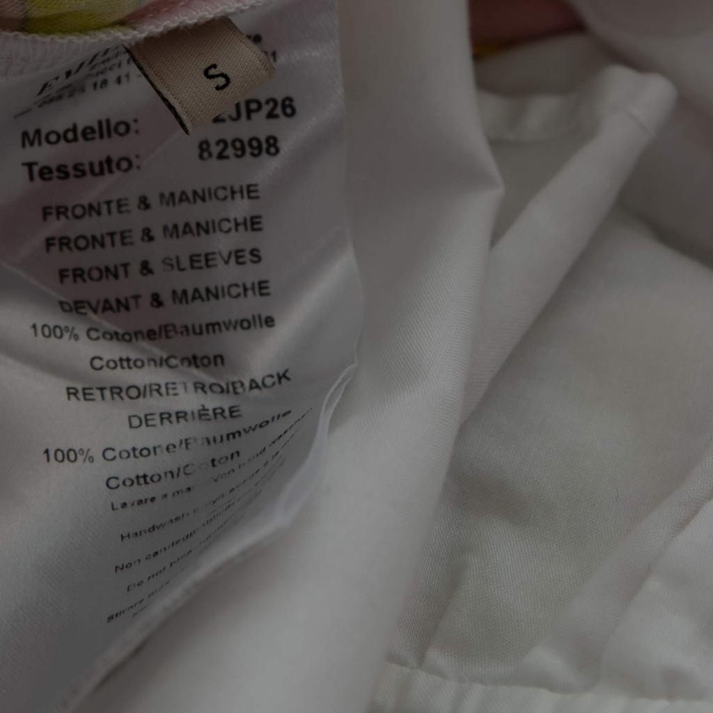Emilio Pucci Multicolor Printed Cotton Ruffled Hem Detail Blouse S商品第6张图片规格展示