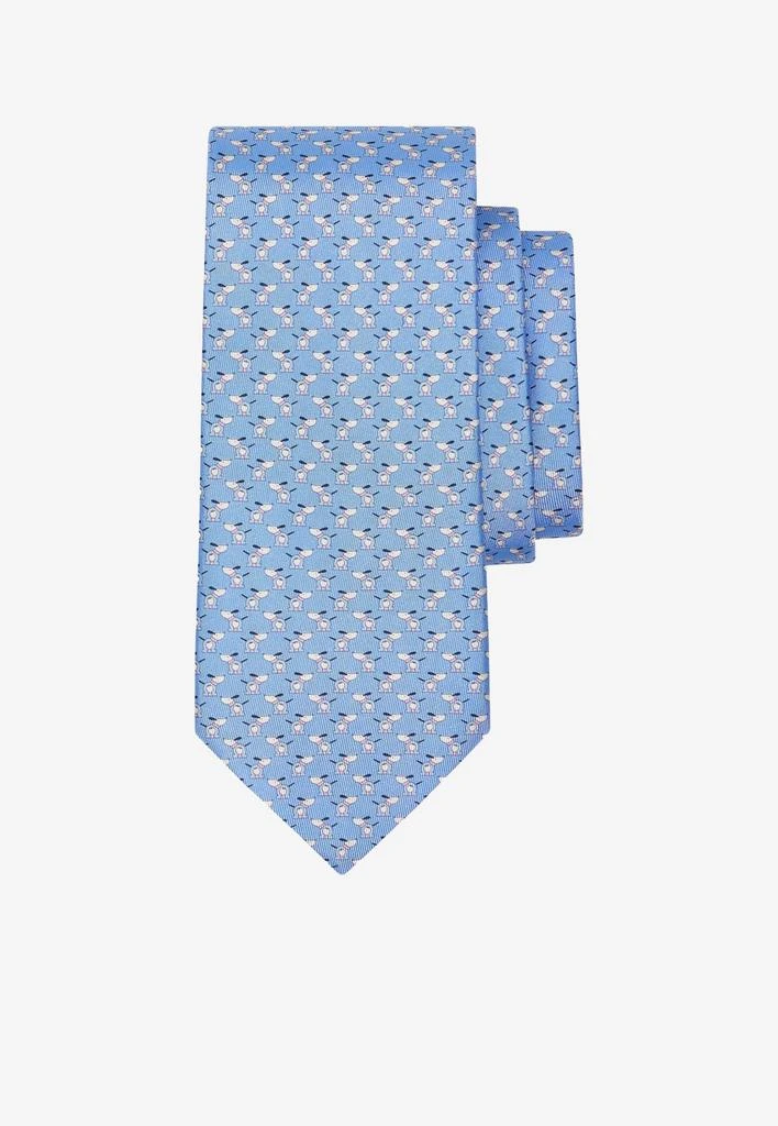 商品Salvatore Ferragamo|Puppy and Gancini Print Silk Tie,价格¥1622,第1张图片