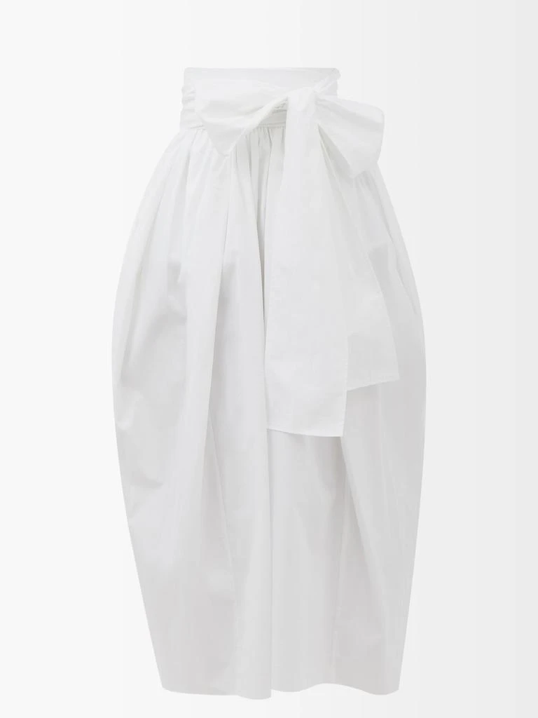 商品CECILIE BAHNSEN|Junita waist-sash cotton-poplin midi skirt,价格¥4832,第1张图片