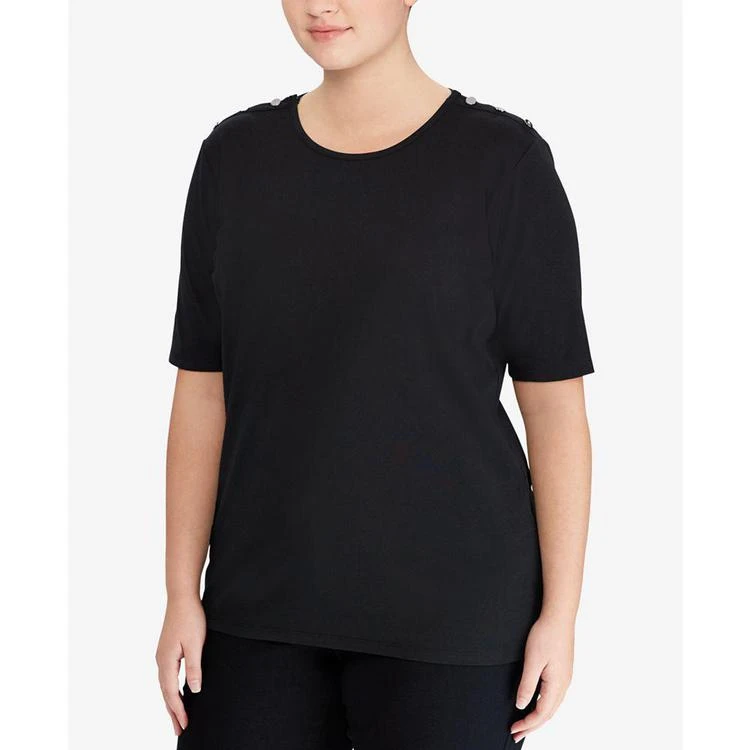 商品Ralph Lauren|Plus Size Stretch T-Shirt,价格¥243,第4张图片详细描述