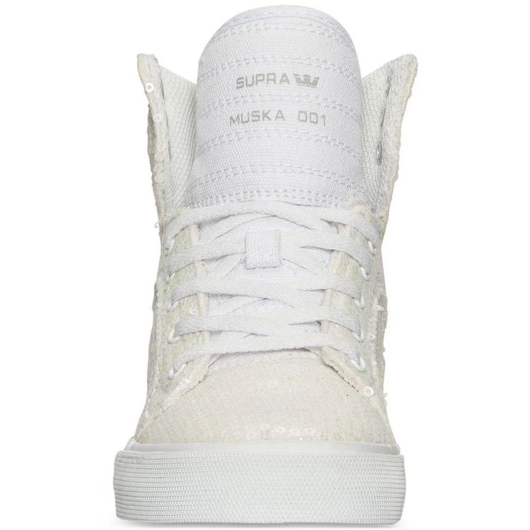 商品Supra|女小童Supra Little Girls' Skytop Sequin High-Top Casual Sneakers from Finish Line,价格¥84,第3张图片详细描述