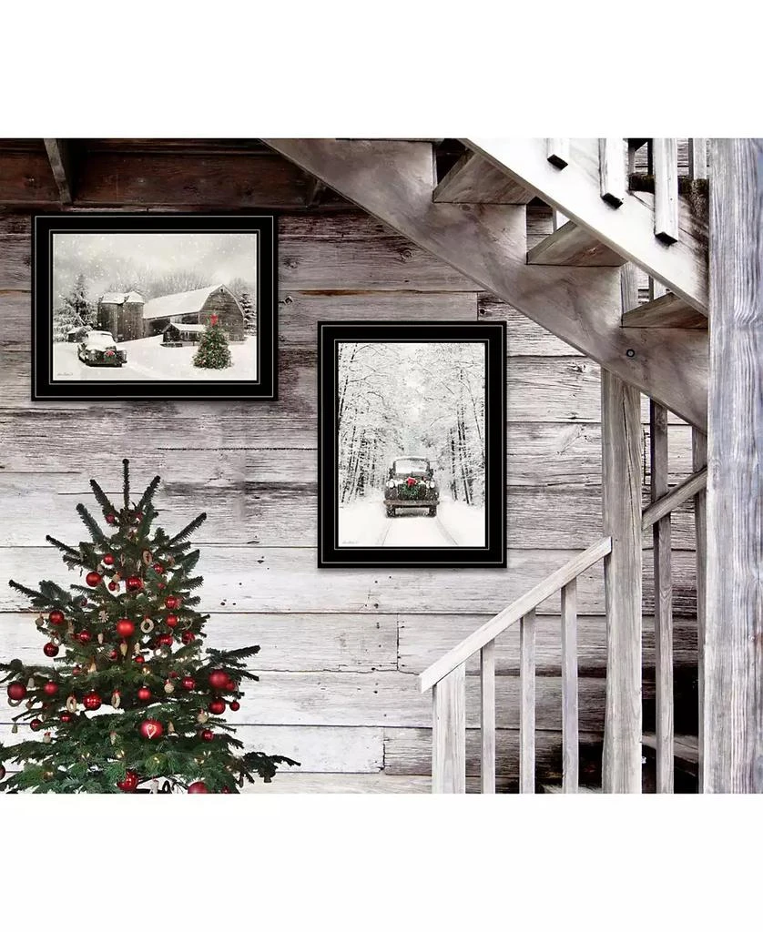商品Trendy Décor 4U|Antique Christmas 2-Piece Vignette by Lori Deiter, Black Frame, 19" x 15",价格¥1077,第3张图片详细描述