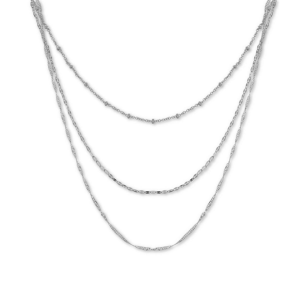 商品Essentials|Silver Plated Multi-Chain 18" Layered Statement Necklace,价格¥130,第1张图片