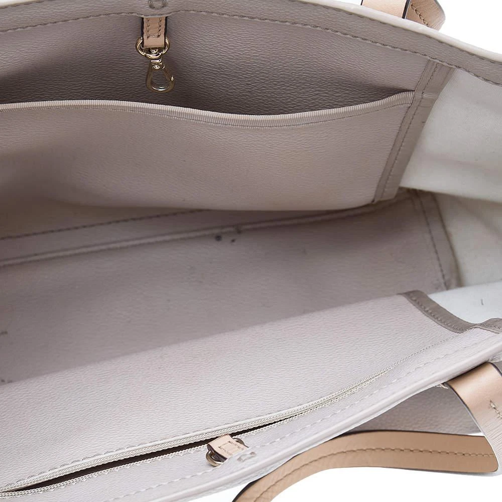 Kate Spade Grey/White PVC and Leather Striped Tote 商品