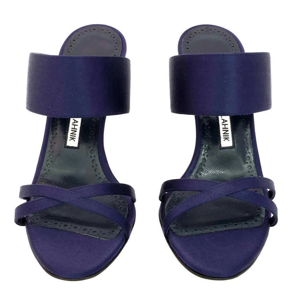 商品Manolo Blahnik|Ladies Navy Gueypla 90 Heel Sandals,价格¥2051,第3张图片详细描述