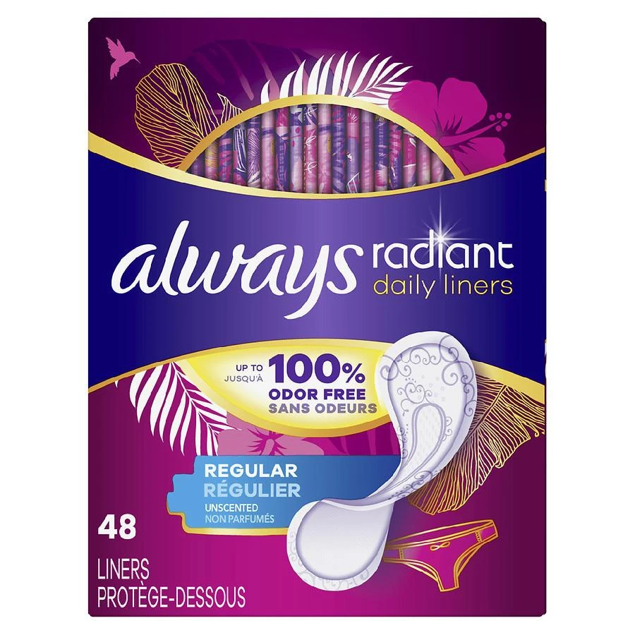 商品Always|Radiant Liners Unscented, Regular Absorbency,价格¥56,第1张图片