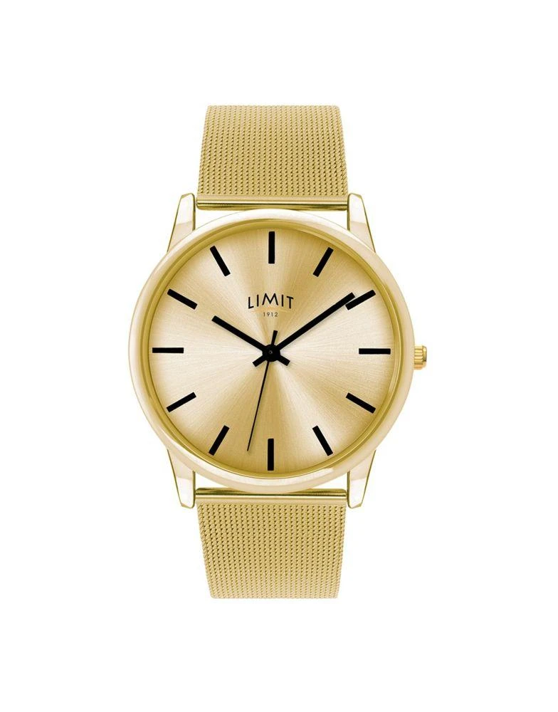 商品Limit|Limit gold watch with mesh bracelet and dial in champagne,价格¥295,第1张图片