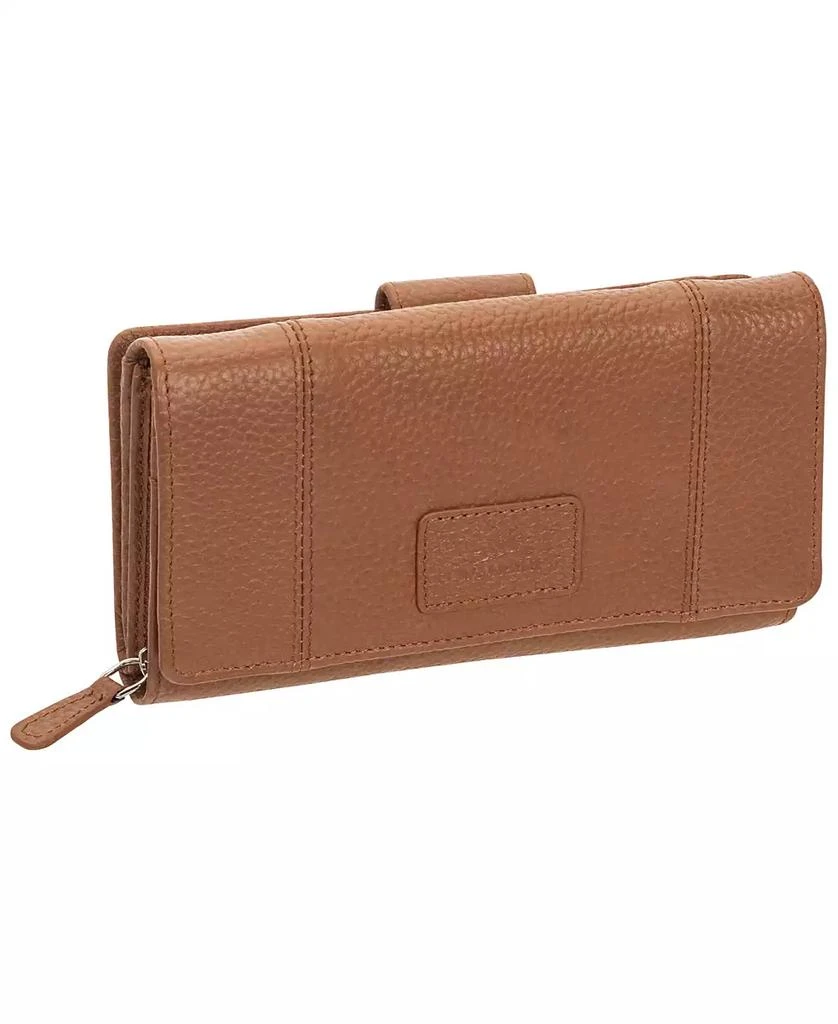 商品Mancini Leather Goods|Women's Pebbled Collection RFID Secure Mini Clutch Wallet,价格¥279,第2张图片详细描述