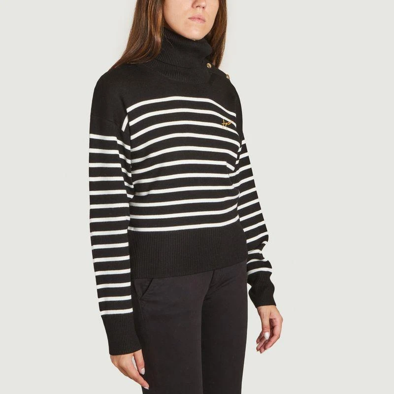 商品Maison Labiche|Regnault Amour embroidered turtleneck sweater Black off white Maison Labiche,价格¥1456,第2张图片详细描述