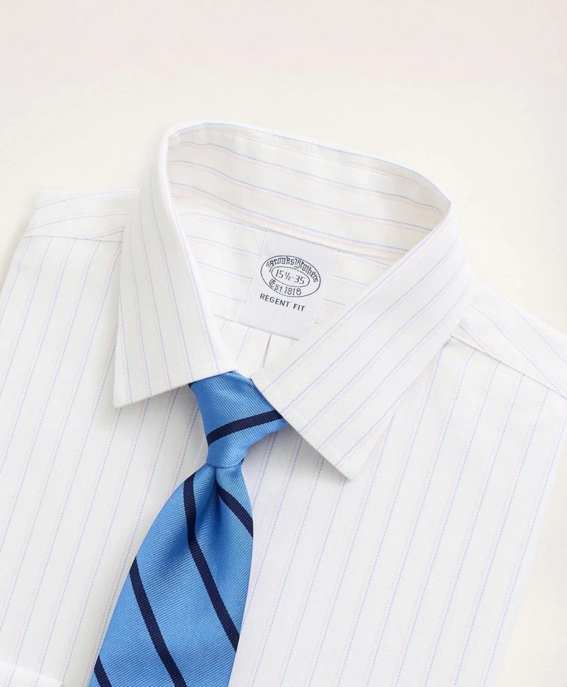 商品Brooks Brothers|Stretch Regent Regular-Fit Dress Shirt, Non-Iron Royal Oxford Ainsley Collar Pinstripe,价格¥408,第2张图片详细描述