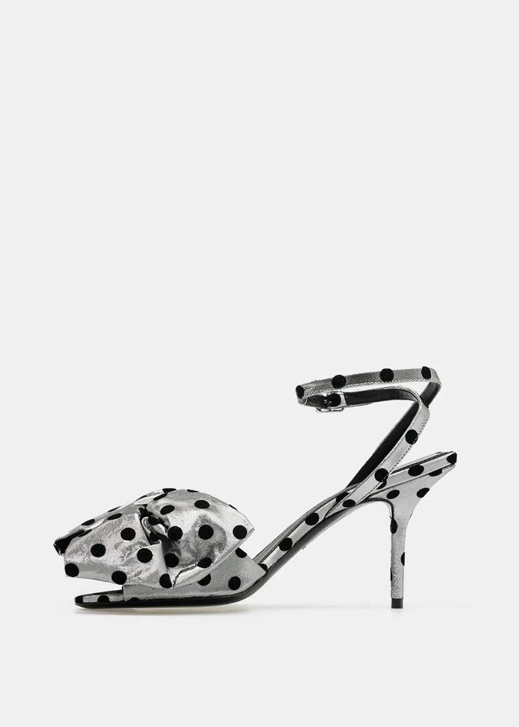 商品Balenciaga|Balenciaga Silver & Black Bow Ankle Strap Sandals,价格¥3218,第2张图片详细描述