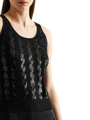 商品Ralph Lauren|Embellished Sleeveless Tank Sweater,价格¥2485,第4张图片详细描述