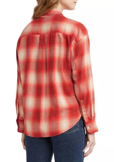 Levi's® Women's Henri Flannel Flame Scarlet Plaid Shirt 2