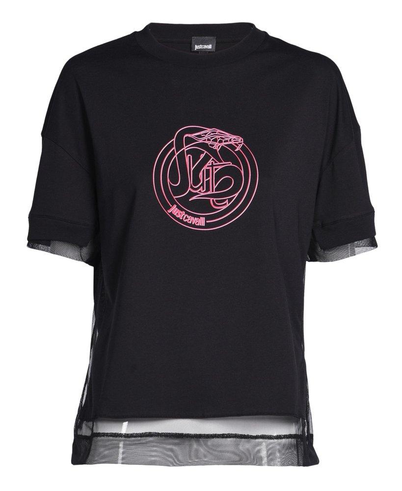 Just Cavalli Graphic Print Crewneck T-Shirt商品第1张图片规格展示