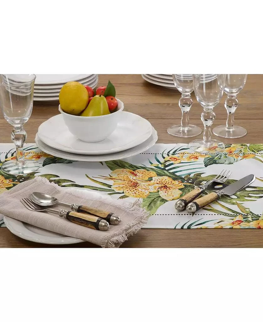 商品Saro Lifestyle|Hemstitch Table Runner with Tropical Flower Design, 72" x 16",价格¥150,第4张图片详细描述