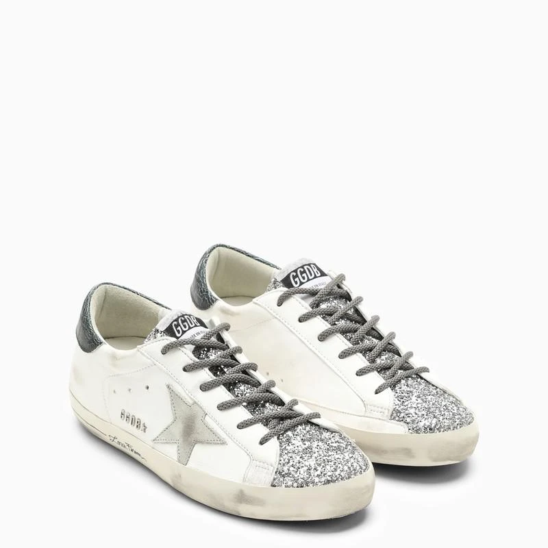 商品Golden Goose|Cream/silver/green Super-Star trainer,价格¥3678,第2张图片详细描述