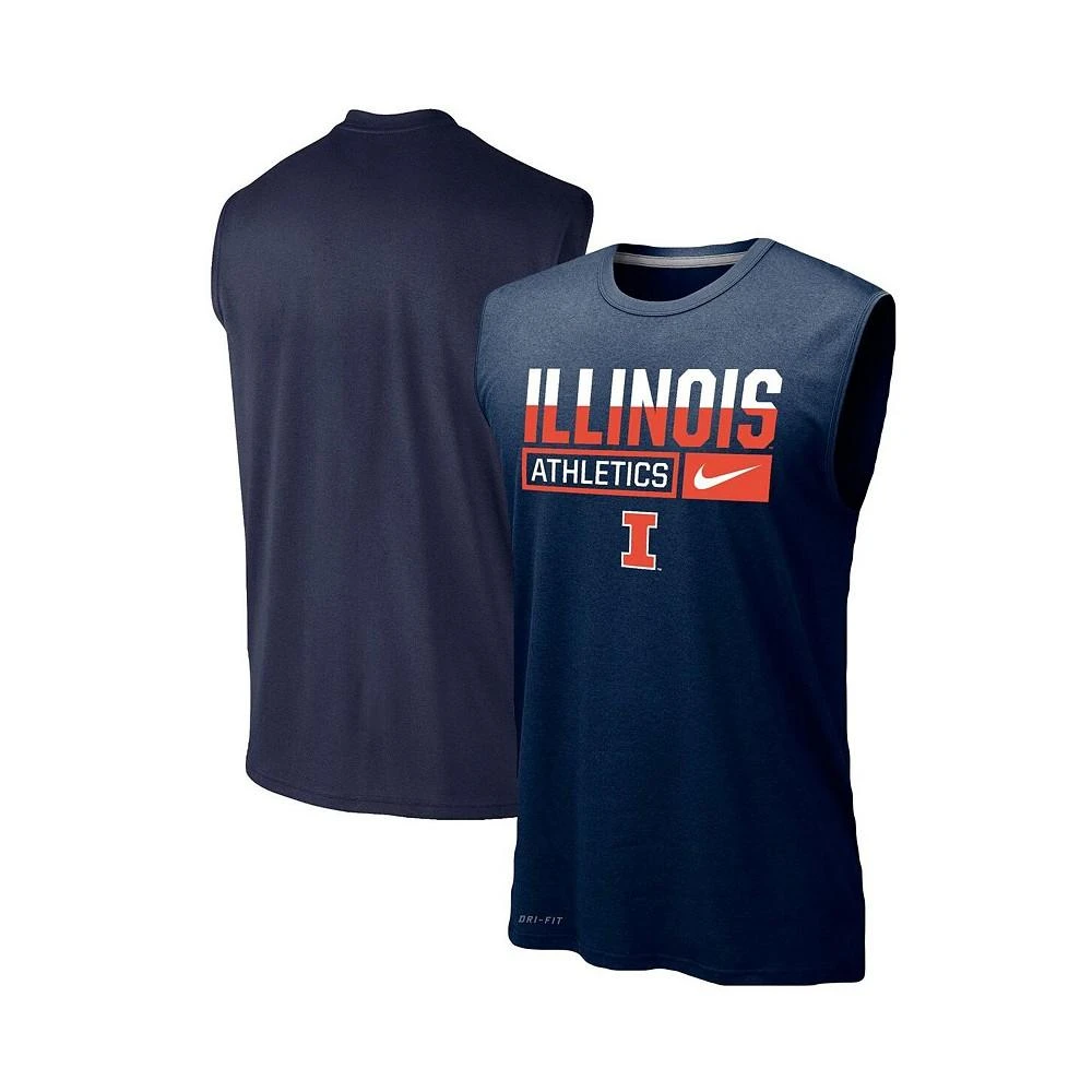 商品NIKE|Men's Navy Illinois Fighting Illini Wordmark Drop Legend Performance Tank Top,价格¥299,第1张图片