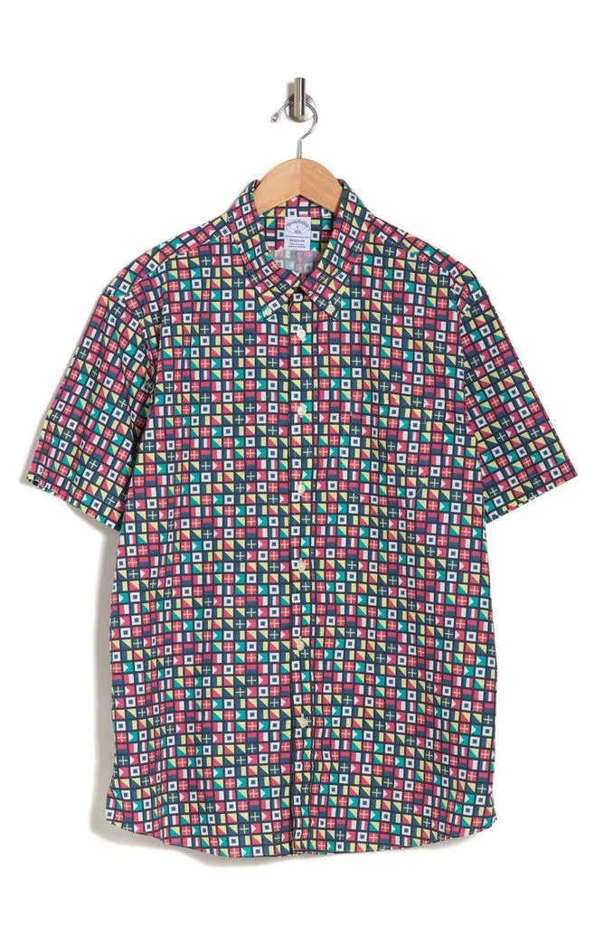 商品Brooks Brothers|Flag Print Short Sleeve Button-Down Shirt,价格¥248,第3张图片详细描述