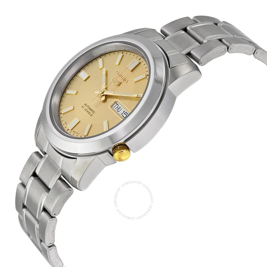 商品Seiko|5 Automatic Stainless Steel Gold Dial Men's Watch SNKK13,价格¥778,第2张图片详细描述