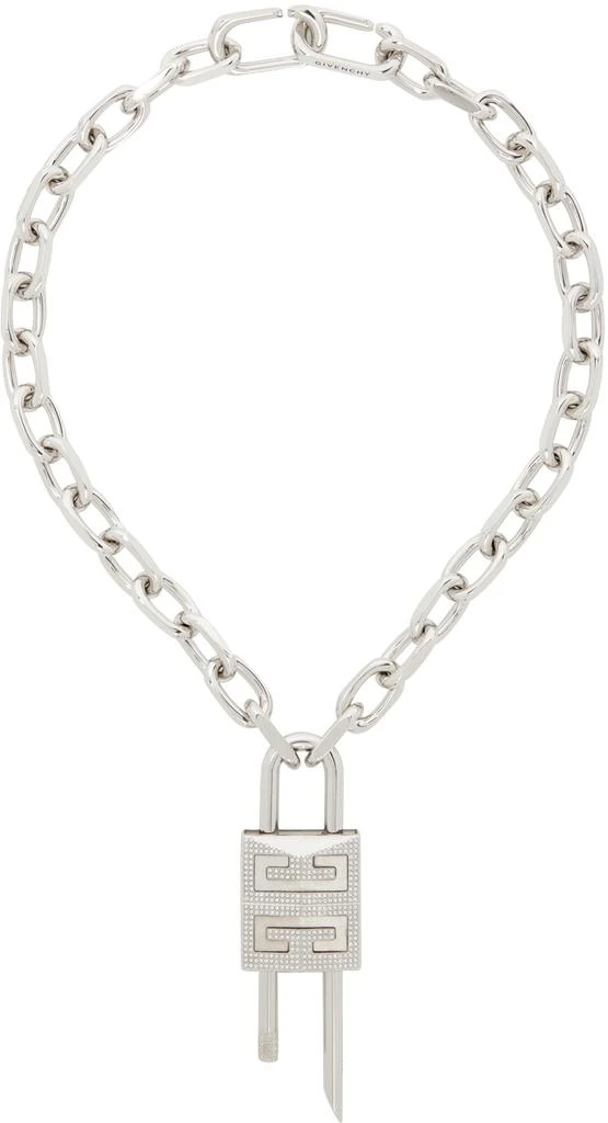 商品Givenchy|Silver Crystal 4G Lock Necklace,价格¥6576,第1张图片