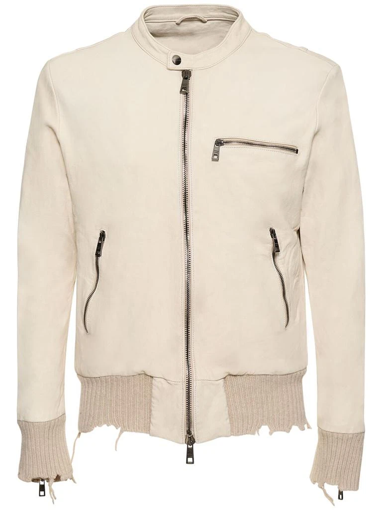 商品GIORGIO BRATO|Leather Bomber Jacket,价格¥3210,第1张图片
