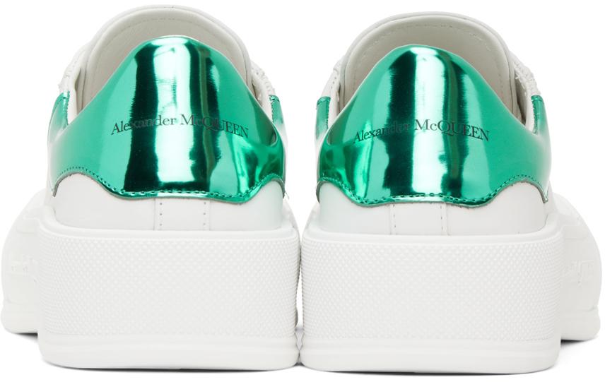 White & Green Deck Plimsoll Sneakers商品第2张图片规格展示