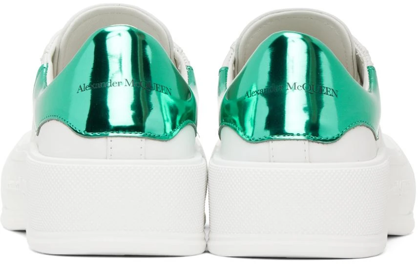 商品Alexander McQueen|White & Green Deck Plimsoll Sneakers,价格¥2065,第2张图片详细描述